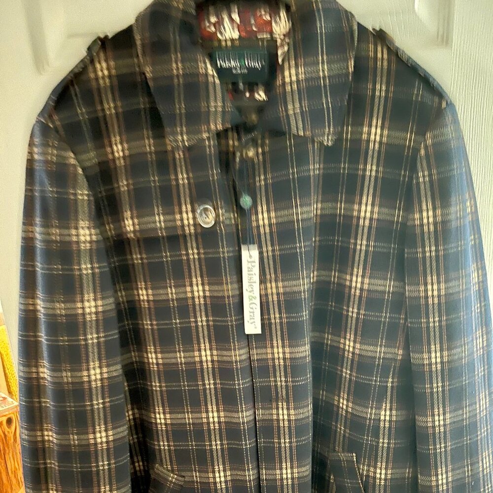 Paisley & Gray Insulated Trench Coat Navy Tan Pumpkin Orig Price $395